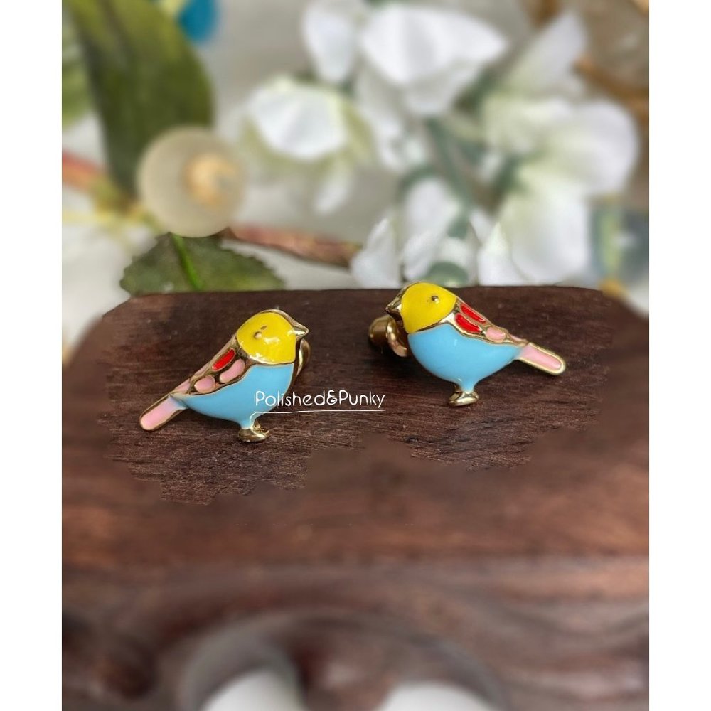 18kt Gold plated Bird  Earrings ~ colorful earrings ~ in gift box